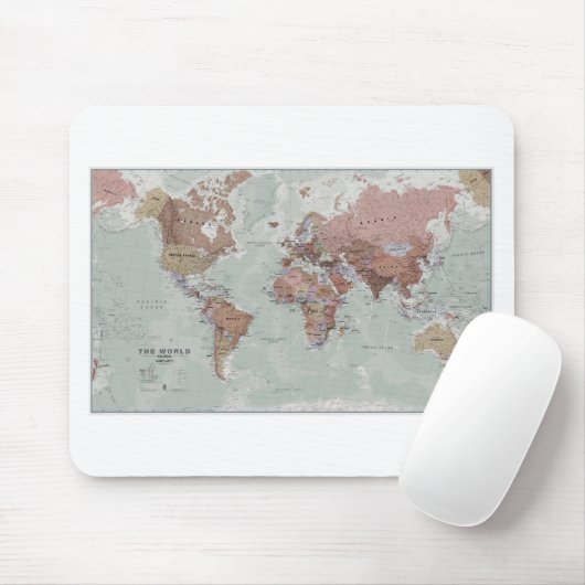 Uitvoerende Wereldkaart Muismat (Met muis)