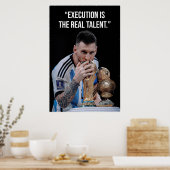 Uitvoering is het Echte Talent Motivatieposter Poster (Keuken)