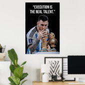 Uitvoering is het Echte Talent Motivatieposter Poster (Thuiskantoor)