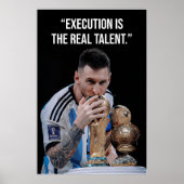Uitvoering is het Echte Talent Motivatieposter Poster (Voorkant)