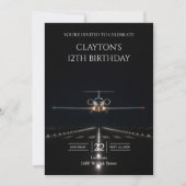 Uitvoering Luxe Jet Aankomst Verjaardagsfeest Kaart (Voorkant)