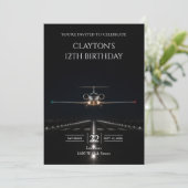 Uitvoering Luxe Jet Aankomst Verjaardagsfeest Kaart (Staand voorkant)