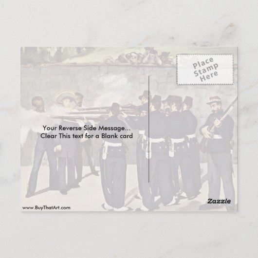 Uitvoering van keizer Maximilian door Edouard Mane Briefkaart (Achterkant)