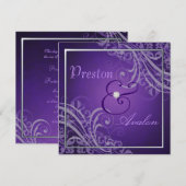 Uitvoortreffelijke Paarse uitnodiging tot scrollen (Voorkant / Achterkant)