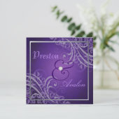 Uitvoortreffelijke Paarse uitnodiging tot scrollen (Staand voorkant)