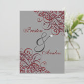 Uitvoortreffelijke uitnodiging voor Baroque Red Sc (Staand voorkant)