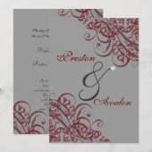 Uitvoortreffelijke uitnodiging voor Baroque Red Sc (Voorkant / Achterkant)