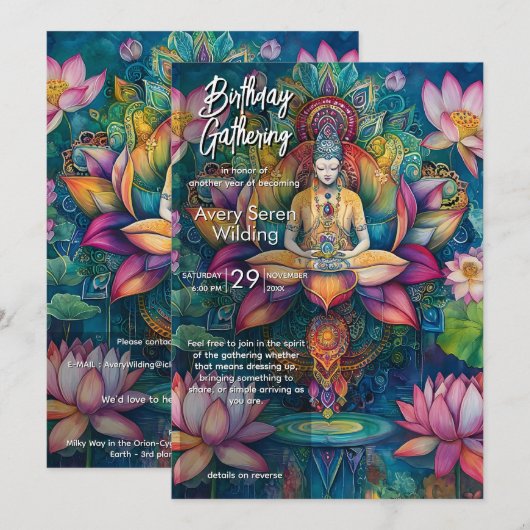 Uitvouwend Licht | Lotus Bloem Design Kaart (Voorkant / Achterkant)