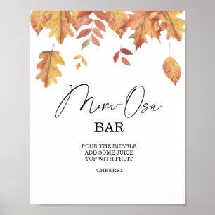 Uitwaaiende bladeren baby shower Momosa bar Poster