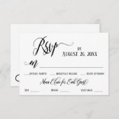 Uitwerken Bloeit RSVP-kaart met menukeuzes RSVP Kaartje (Voorkant / Achterkant)