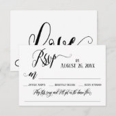 Uitwerken Bloeit Script RSVP Card Song Aanvraag (Voorkant / Achterkant)