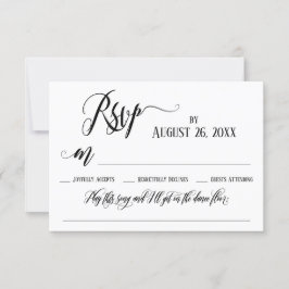 Uitwerken Bloeit Script RSVP Card Song Aanvraag Kaartje