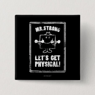 Uitwerken met de heer Strong Vierkante Button 5,1 Cm