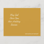 Uitwerking van gele  vogelillustratie feestdagenkaart (Achterkant)