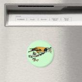 Uitwerking van gele  vogelillustratie magneet (Insitu (Vaatwasser))