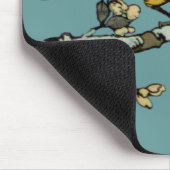 Uitwerking van gele vogelillustratie muismat (Hoek)