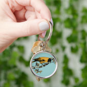 Uitwerking van gele  vogelillustratie sleutelhanger (Hand)