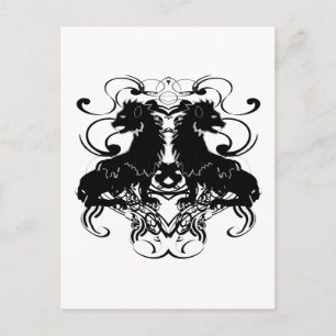 Uitwerking van  leeuwen met wervelkolommen briefkaart