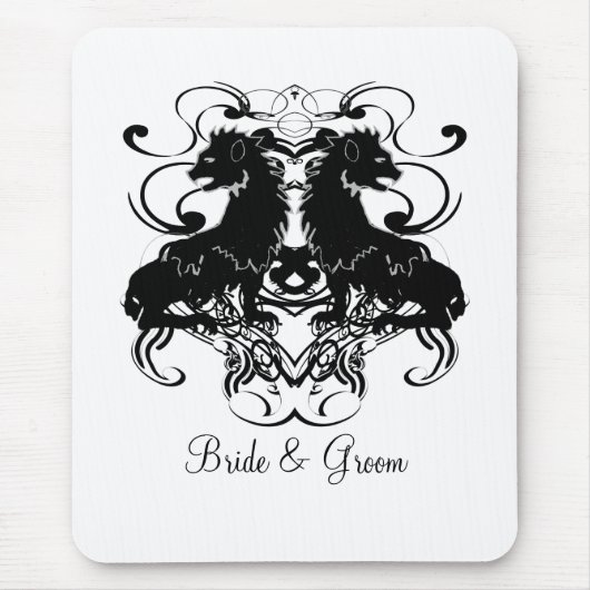 Uitwerking van leeuwen met wervelkolommen muismat (Voorkant)