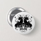 Uitwerking van leeuwen met wervelkolommen ronde button 5,7 cm (Voorkant /achterkant)