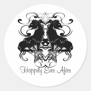 Uitwerking van  leeuwen met wervelkolommen ronde sticker