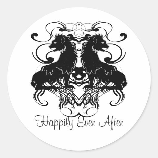 Uitwerking van  leeuwen met wervelkolommen ronde sticker (Voorkant)