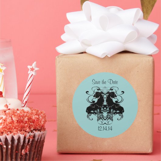 Uitwerking van  leeuwen met wervelkolommen ronde sticker (Feest)