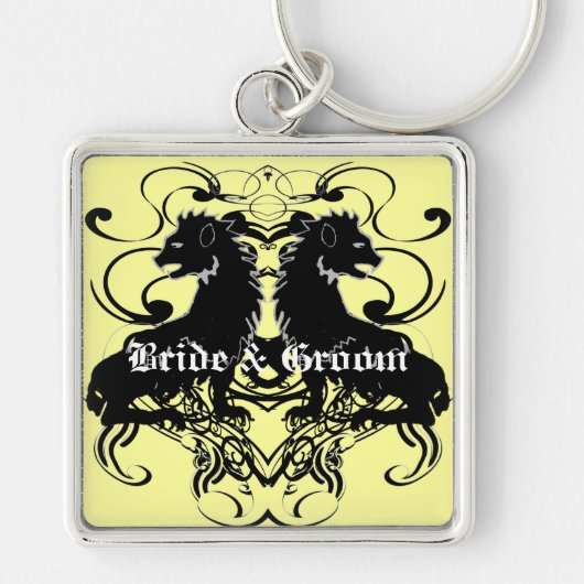 Uitwerking van leeuwen met wervelkolommen sleutelhanger (Voorkant)