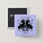 Uitwerking van leeuwen met wervelkolommen vierkante button 5,1 cm (Voorkant /achterkant)