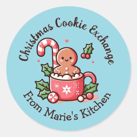 Uitwisselbare kerstkoekjes ronde sticker (Voorkant)
