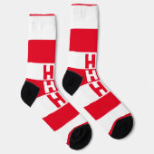 Uitwisselend vierkant HO HO Rood gestreept Sokken (Rechts)