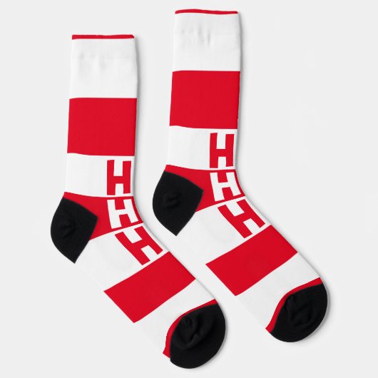 Uitwisselend vierkant HO HO Rood gestreept Sokken (Rechts)