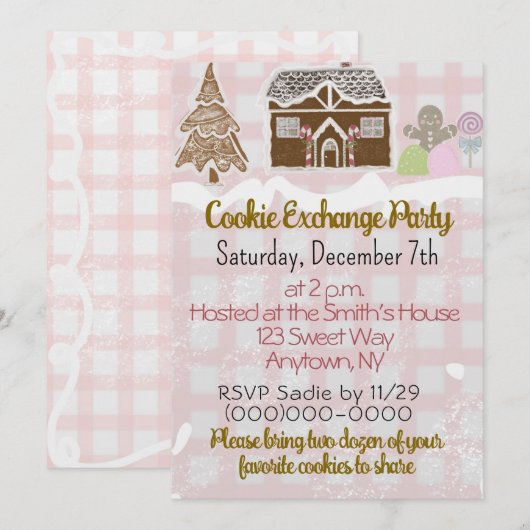 Uitwisseling van huisjes van gemberkoek  kaart (Voorkant / Achterkant)