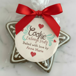 Uitwisseling van kerstkoekjes met glazuur ronde sticker
