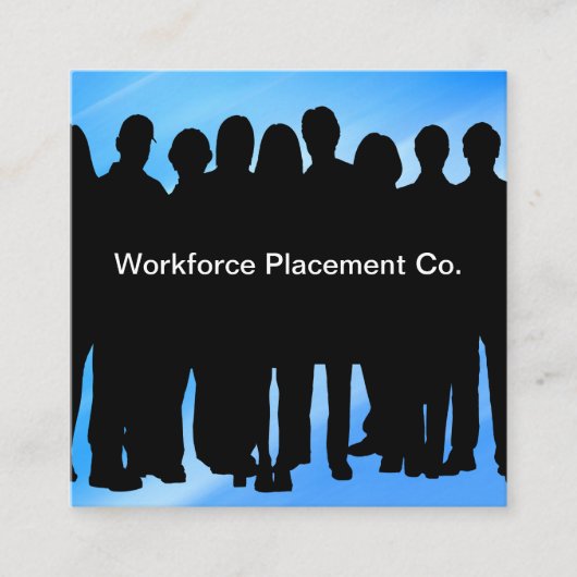 uitzendbureau arbeidsbemiddeling vierkante visitekaartje (Voorkant)