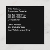 uitzendbureau arbeidsbemiddeling vierkante visitekaartje (Achterkant)