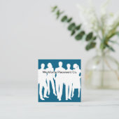 uitzendbureau arbeidsbemiddeling vierkante visitekaartje (Staand voorkant)