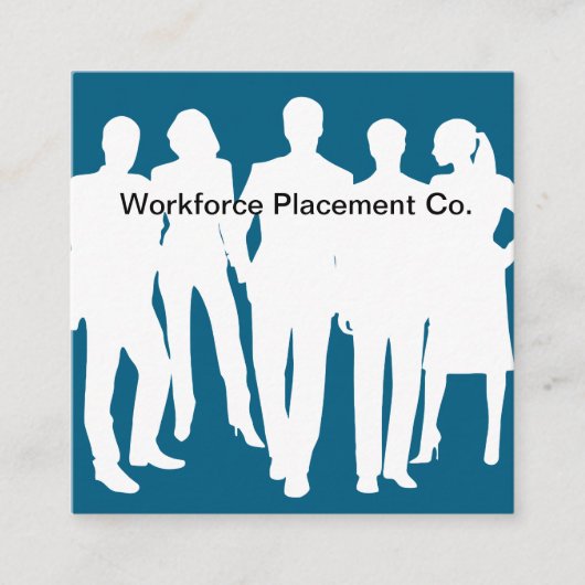 uitzendbureau arbeidsbemiddeling vierkante visitekaartje (Voorkant)
