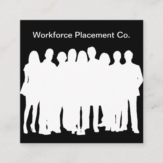 uitzendbureau arbeidsbemiddeling vierkante visitekaartje (Voorkant)