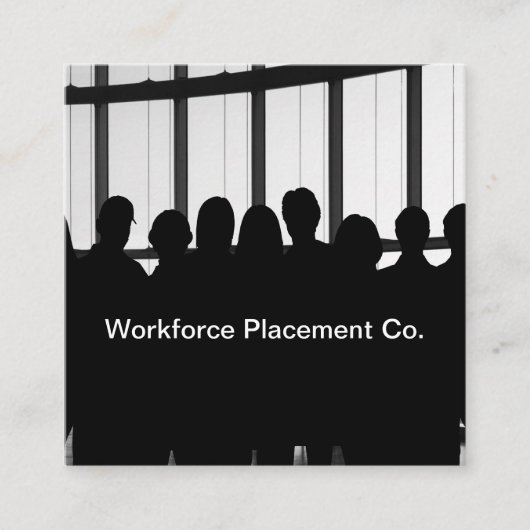 uitzendbureau arbeidsbemiddeling vierkante visitekaartje (Voorkant)
