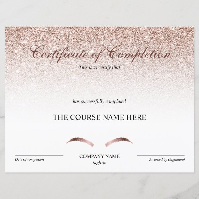 Uitzendcursus voor certificaat van voltooiing (Voorkant)