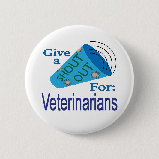 Uitzenden voor dierenartsen ronde button 5,7 cm (Voorkant)