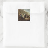 Uitzetting van de Huguenots Vierkante Sticker (Tas)