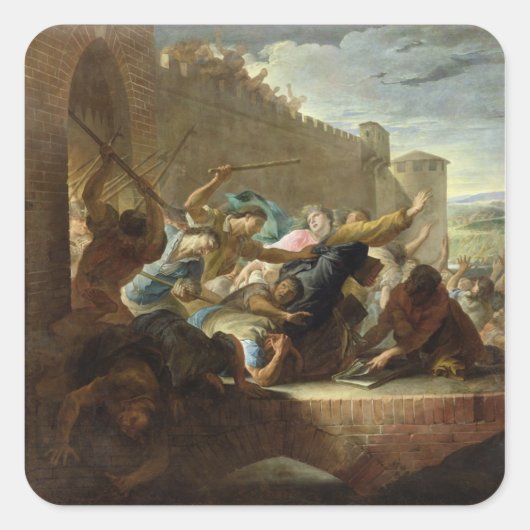 Uitzetting van de Huguenots Vierkante Sticker (Voorkant)