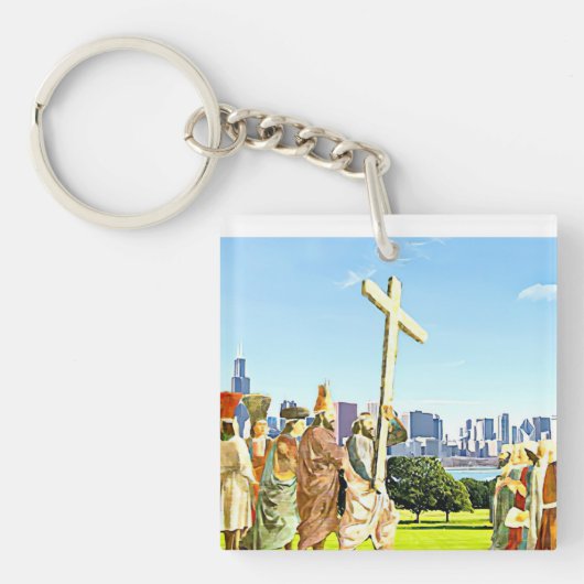 Uitzetting van het Heilige Kruis Sleutelhanger (voorkant)