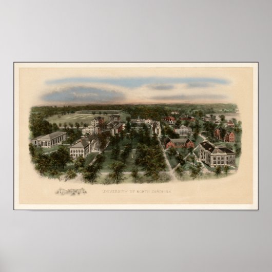 uitzicht 1907 van de Universiteit van North Caroli Poster (Voorkant)