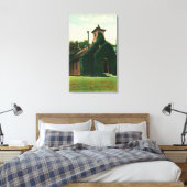 Uitzicht aan de buitenkant van de door de Ivy gede Canvas Afdruk (Insitu (Slaapkamer))