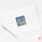 Uitzicht aan de buitenkant van de kade vierkante sticker (Envelop)