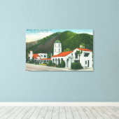 Uitzicht aan de buitenkant van de Motel Inn Canvas Afdruk (Insitu (Houten vloer))