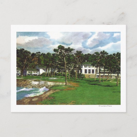 Uitzicht aan de buitenkant van de Perbble Beach Lo Briefkaart (Voorkant)